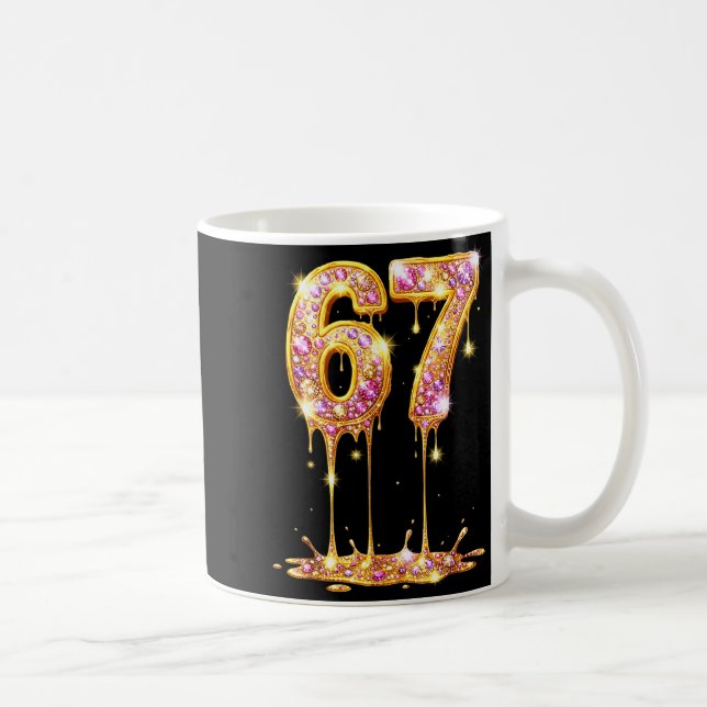 Mug 67 Drip Gold Diamond Six Seven Meme 6-7 Dripng 6 7 (Droite)