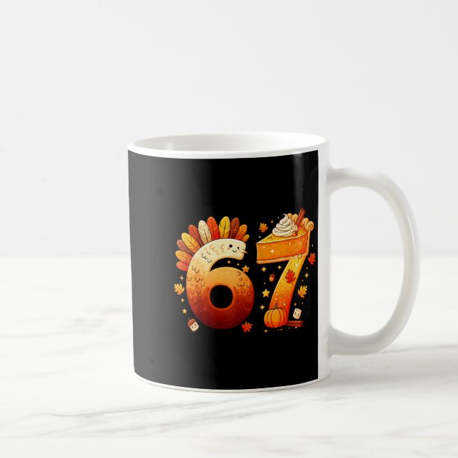 Mug 67 drôle de dinde d'Action de grâce 67 Six S (Droite)