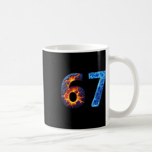 Mug 67 Fire Ice Number Funny Six Seven Meme 6 7  (Droite)