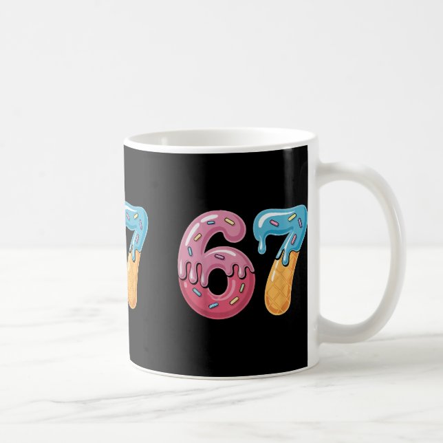 Mug 67 Glace qui Dégouline Mème Drôle Six Sept Générat (Droite)