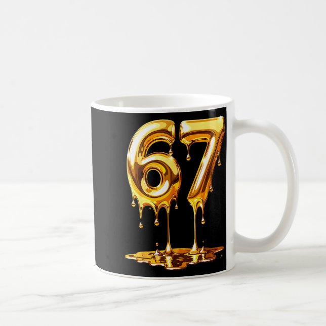 Mug 67 Gold Drip Funny Six Seven Meme Boys Kids 6 7 Dr (Droite)