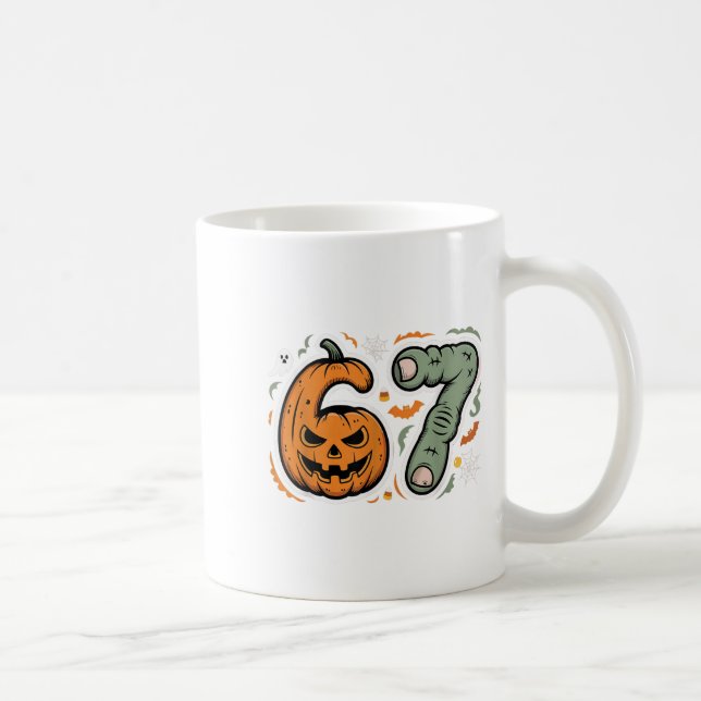 Mug 67 Halloween 67 Mème Drôle Six Sept Gen Alpha Homm (Droite)