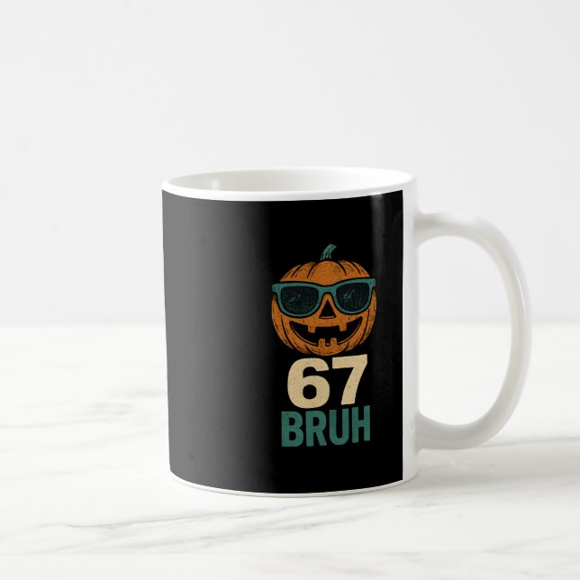 Mug 67 Halloween Bruh Citrouille 6-7 Mème Gen Alpha Sl (Droite)