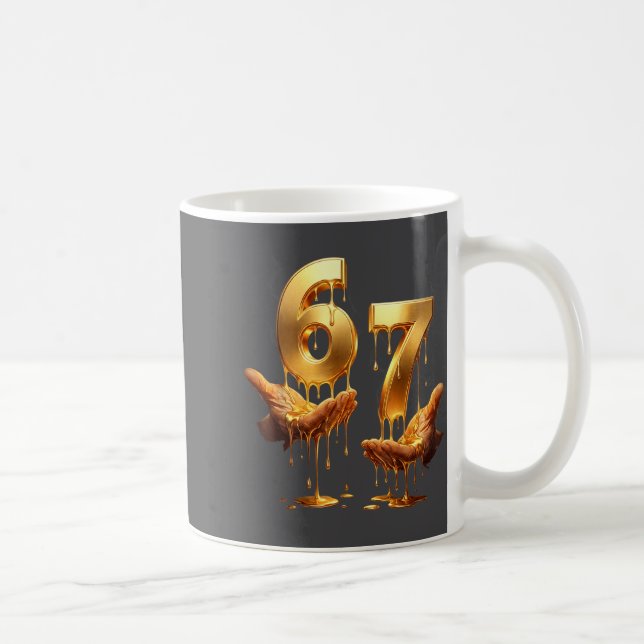 Mug 67 Hands Six Seven 6 7 Gold Drip Teens Boys Kids D (Droite)