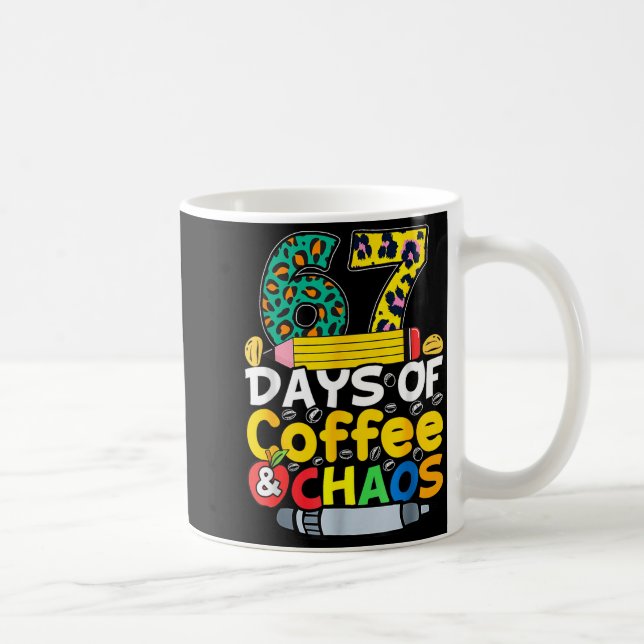 Mug 67 Jours D'école Café Chao Six Sept 6 7 Mème T (Droite)