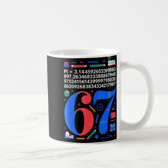 Mug 67 Jours D'école Professeur Enfant Garçon 67 Math  (Droite)