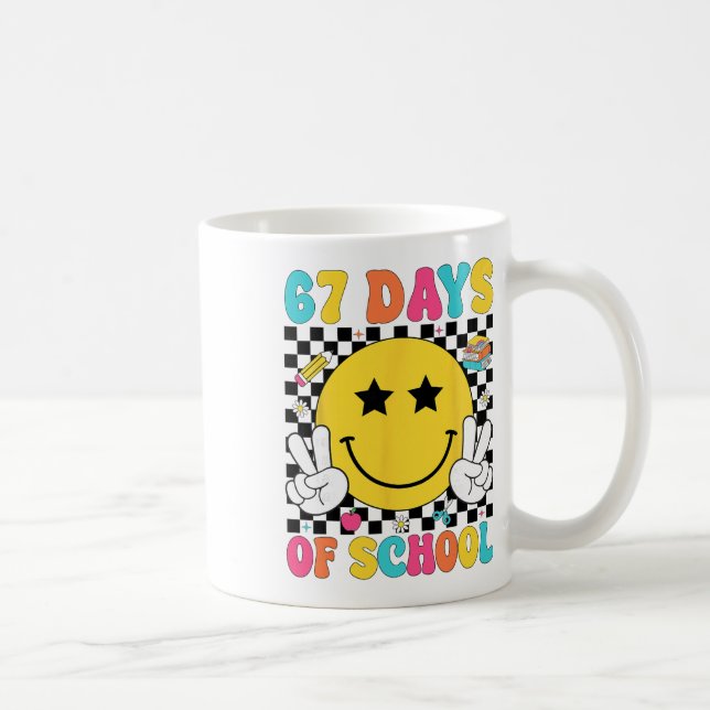 Mug 67 Jours D'école Sourire Rétro Enseignant Enfants  (Droite)