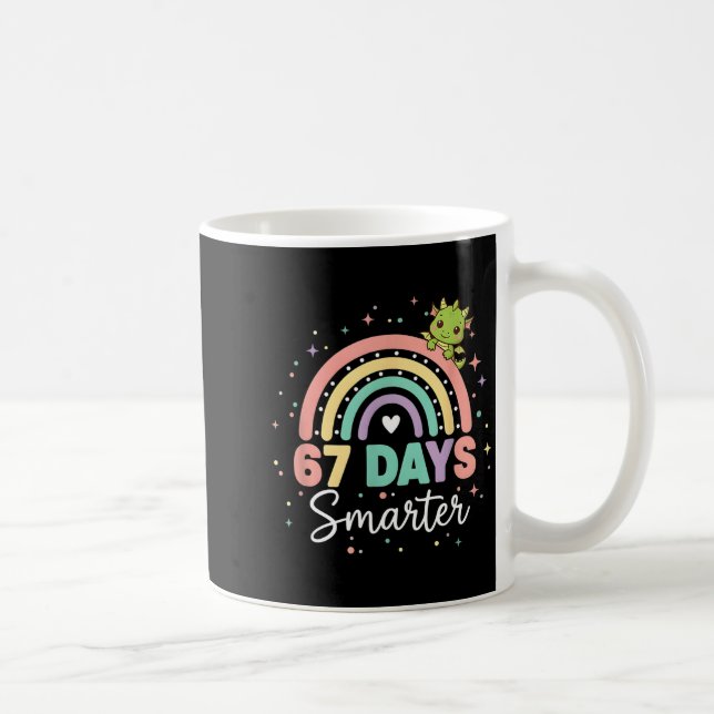 Mug 67 jours plus intelligent drôle dragon arc-en-ciel (Droite)