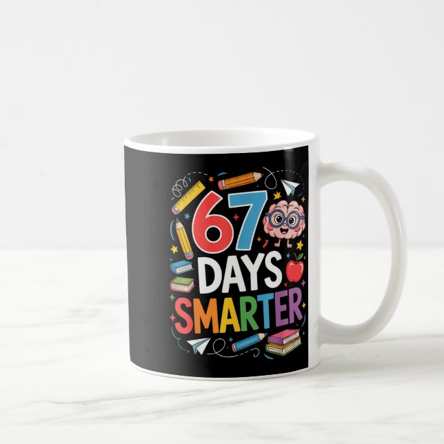 Mug 67 jours plus intelligents 67e jour d'école enseig (Droite)