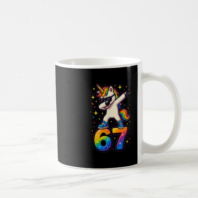 Mug 67 Licorne Dabbing Six Seven Mème Drôle  (Droite)
