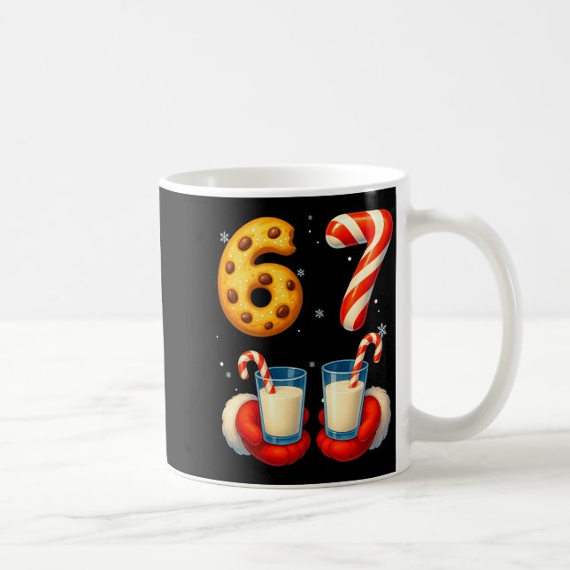 Mug 67 Meme Christmas Cookie Candy Cane Funny Six Seve (Droite)
