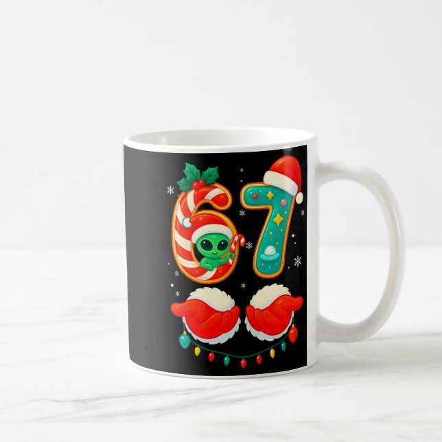 Mug 67 Meme Christmas Funny Alien Santa Six Seven Xmas (Droite)