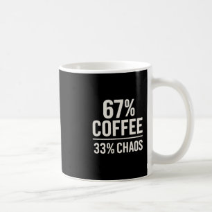 Mug 67 Meme drôle 67% Café 33% Chaos Humour Design