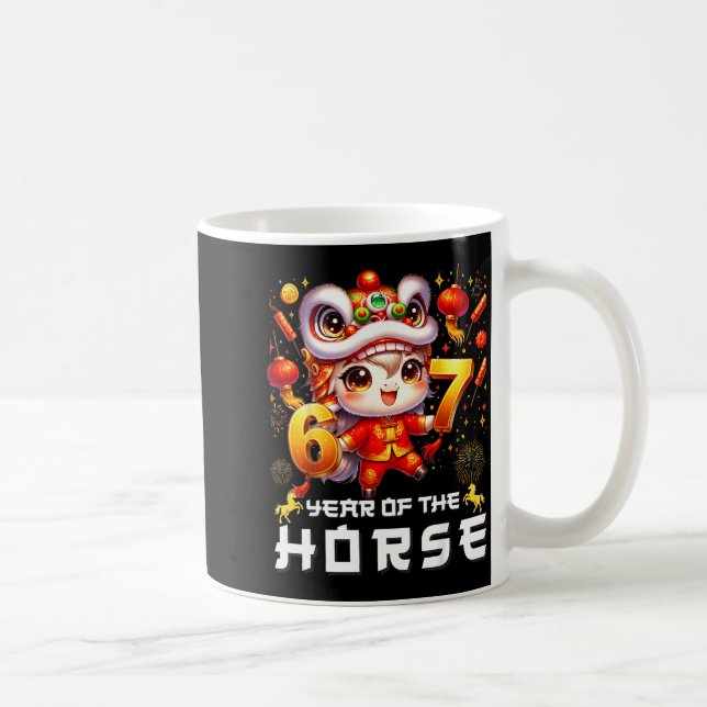 Mug 67 Meme Drôle Nouvel An Chinois 2026 Année du Chev (Droite)