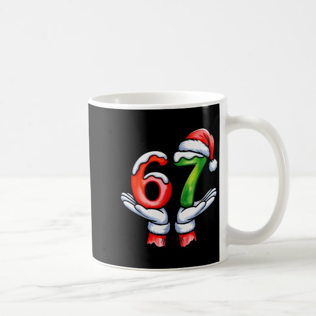 Mug 67 Meme Père Noël Main Drôle Six Sept Noël (Droite)