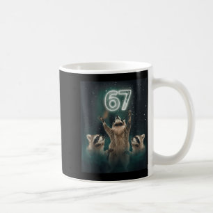 Mug 67 Meme Raton laveur Hurle à la Lune 6 7 Drôle Biz