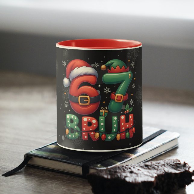 Mug 67 Meme Six Seven Bruh Drôle de Noël 6 7 (Créateur téléchargé)
