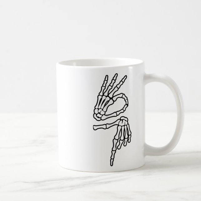 Mug 67 Meme Squelette Main 6 7 Halloween Six Sept _1  (Droite)