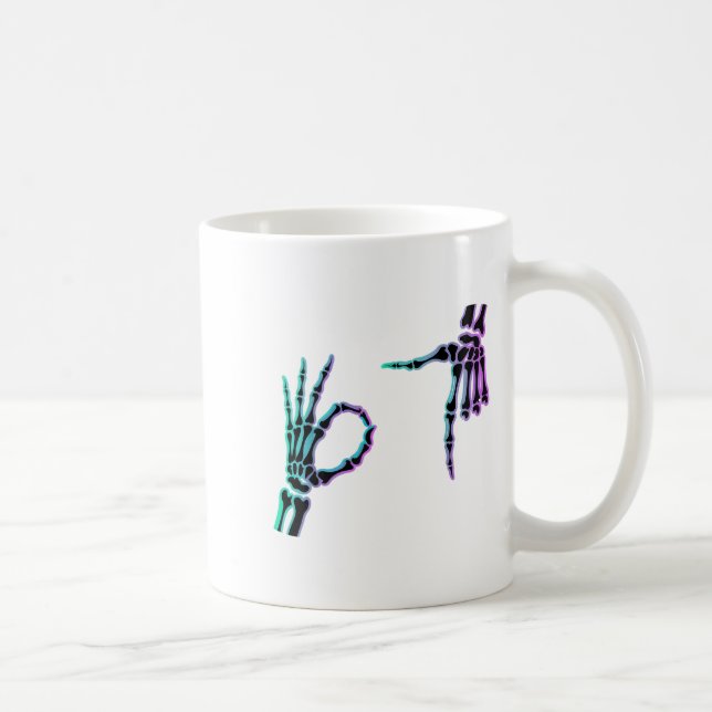 Mug 67 Meme Squelette Main 6 7 Halloween Six Sept T-sh (Droite)