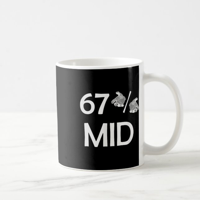 Mug 67% Mid Meme Mains Tendance Internet Drôle 6-7 Six (Droite)