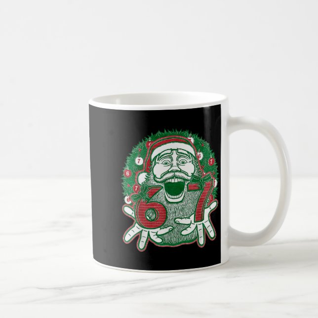 Mug 67 Noël Drôle Six Sept Mème Brainrot Père Noël C (Droite)