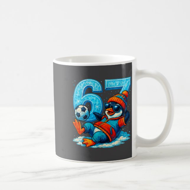 Mug 67 Penguin Soccer Funny Winter Meme Gift  (Droite)