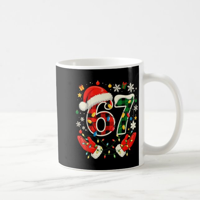 Mug 67 Red Green Plaid Lights 6 7 Funny Boys Kids Wint (Droite)