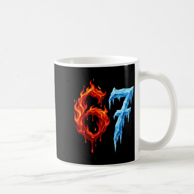 Mug 67 Six Seven 6-7 Glace Flamboyante Mème Drôle pour (Droite)