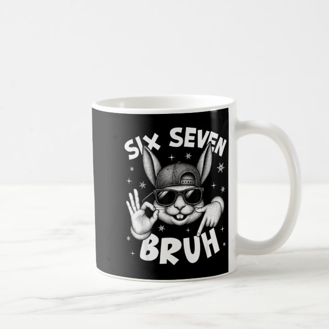 Mug 67 Six Seven Bruh Lapin Mignon Visage Avec Lunette (Droite)