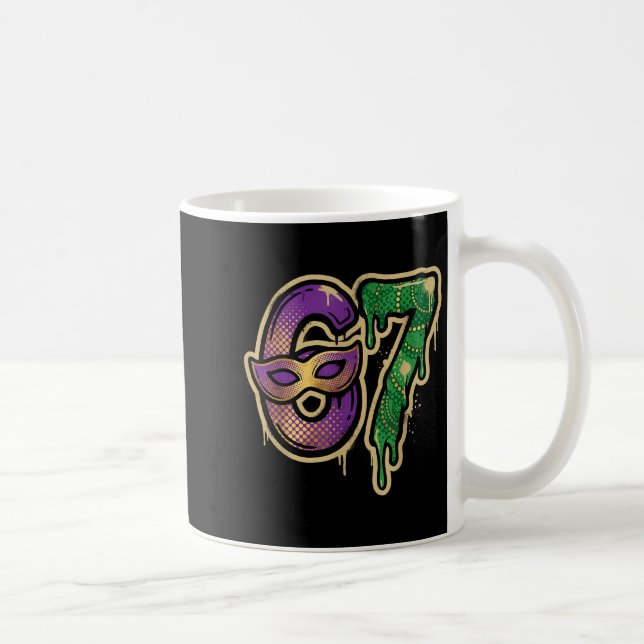 Mug 67 Six Seven Mardi Gras Graffiti Gen Alpha Brain R (Droite)