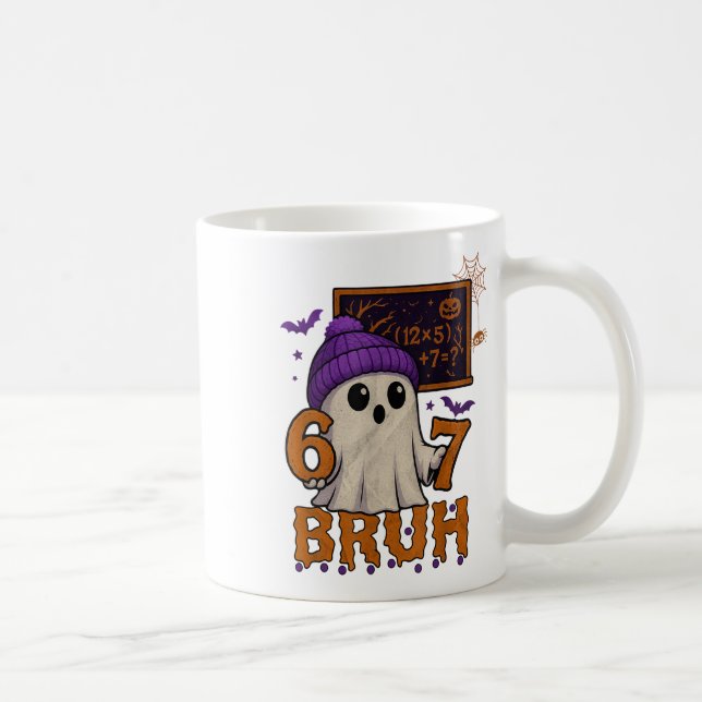 Mug 67 Teacher Halloween Ghost Six Seven Meme Math Equ (Droite)