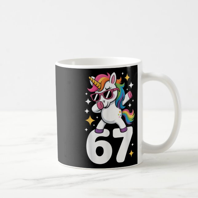 Mug 67 Unicorn Dabbing Six Seven Meme Funny  (Droite)