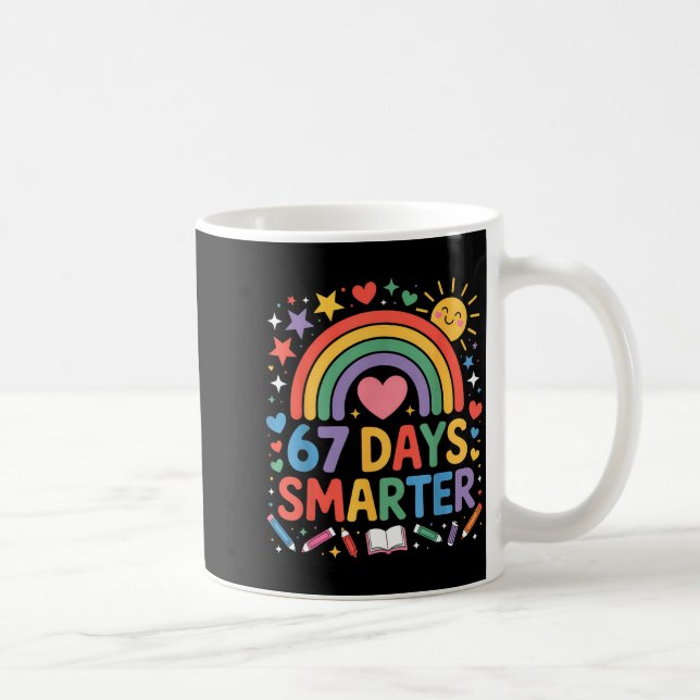 Mug 67e jour de mème scolaire 67 jours plus intelligen (Droite)
