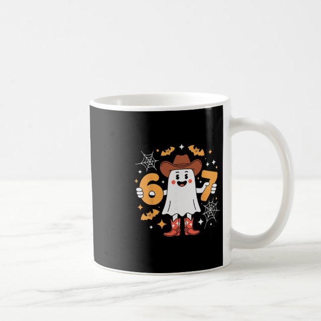 Mug 6 7 Halloween Ghost 67 Meme Gen Alpha Six Seven  (Droite)