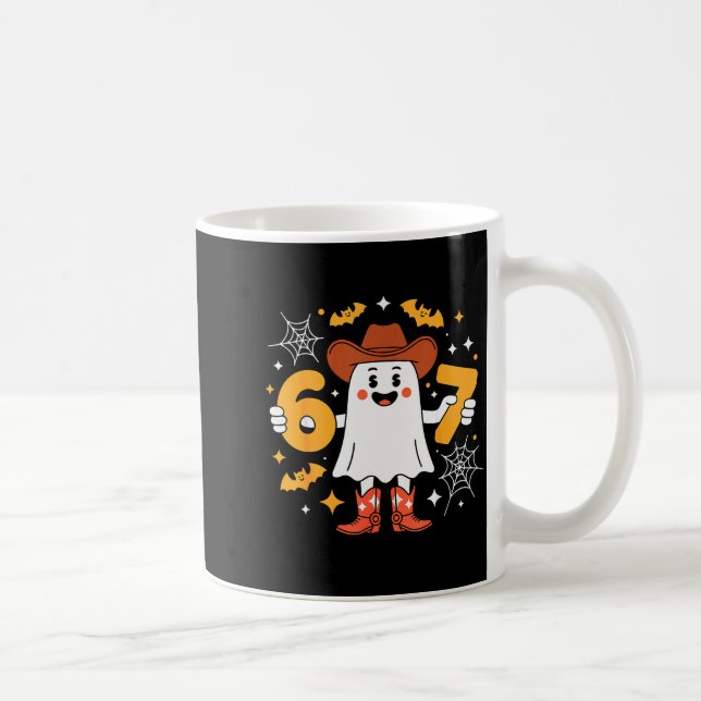 Mug 6 7 Halloween Ghost 67 Meme Gen Alpha Six Seven  (Droite)