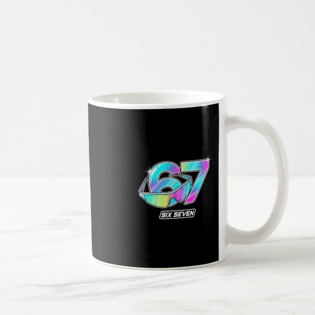 Mug 6 7 Mème Six Sept Sungles Gen Alpha Drôle Design (Droite)