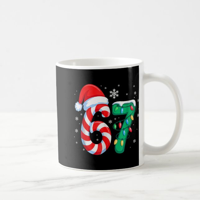 Mug 6 7 Noël Drôle Six Sept 67 Mème Hommes Femmes Ki (Droite)