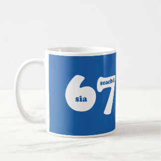 Mug 6 7 with Gaelic number 6 sia and 7 seachd
