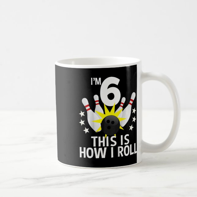 Mug 6 Anniversaire de Bowling 6 ans Fête d'anniversair (Droite)