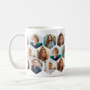 Mug 6 Collage de photos - motif nid d'abeille funky -