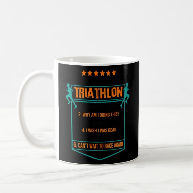 Mug 6 Étapes Du Triathlon Runner Swimmer Cycle Triathl (Gauche)