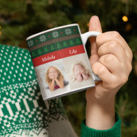 6 petits-enfants Photo Red Green Christmas Tree