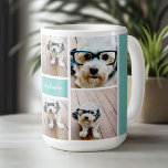 Mug 6 Photo Collage Nom Minimaliste - Peut modifier la<br><div class="desc">Utilisez vos photos Instagram carrés pour obtenir les meilleurs résultats ! POUR MODIFIER L'ARRIÈRE - PLAN - cliquez sur la personnaliser ou la zone de conception avancée,  puis choisissez une couleur dans le sélecteur de couleurs. Une façon artistique d'afficher vos meilleures photos de partage.</div>
