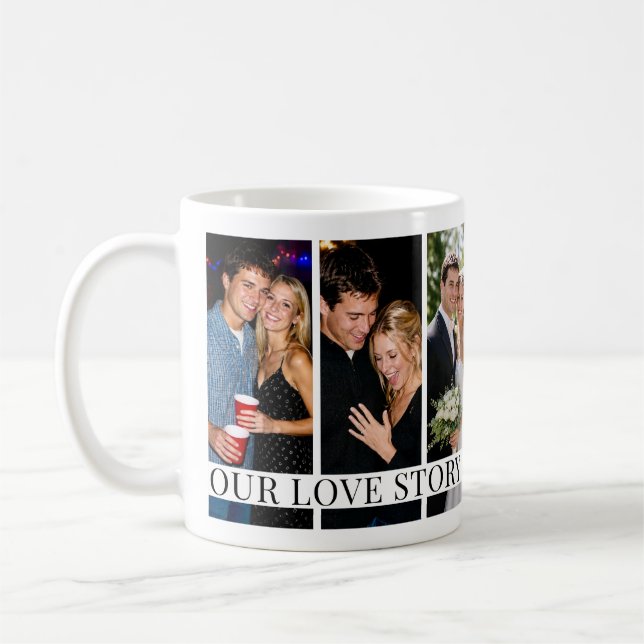 Mug 6 Photos de couple/famille spéciales & Long messag (Gauche)