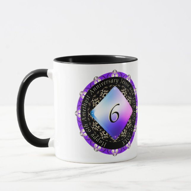Mug 6e anniversaire du Mariage d'Amethyst (Gauche)