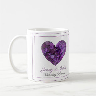 Mug 6e anniversaire mariage personnalisé coeur pourpre