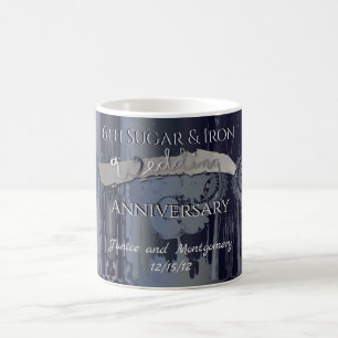 Mug 6e anniversaire Mariage sucre et fer Steampunk