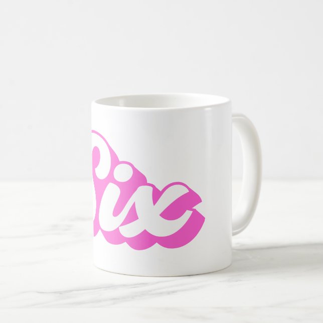 Mug 6e anniversaire Retro Girl (Devant droit)