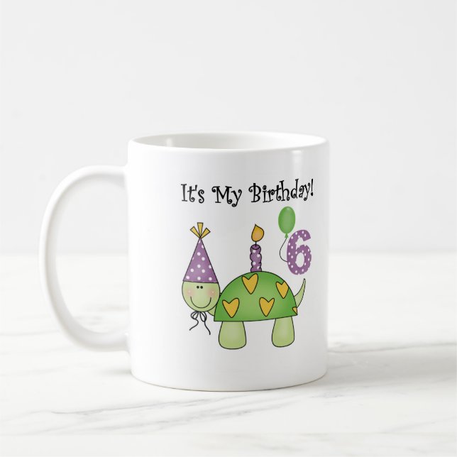 Mug 6ème anniversaire de tortue (Gauche)