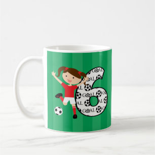 Mug 6ème Fille rouge et blanche 1 d'anniversaire du